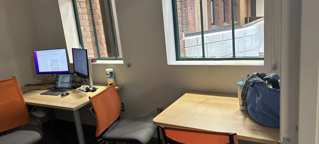 Desks in office